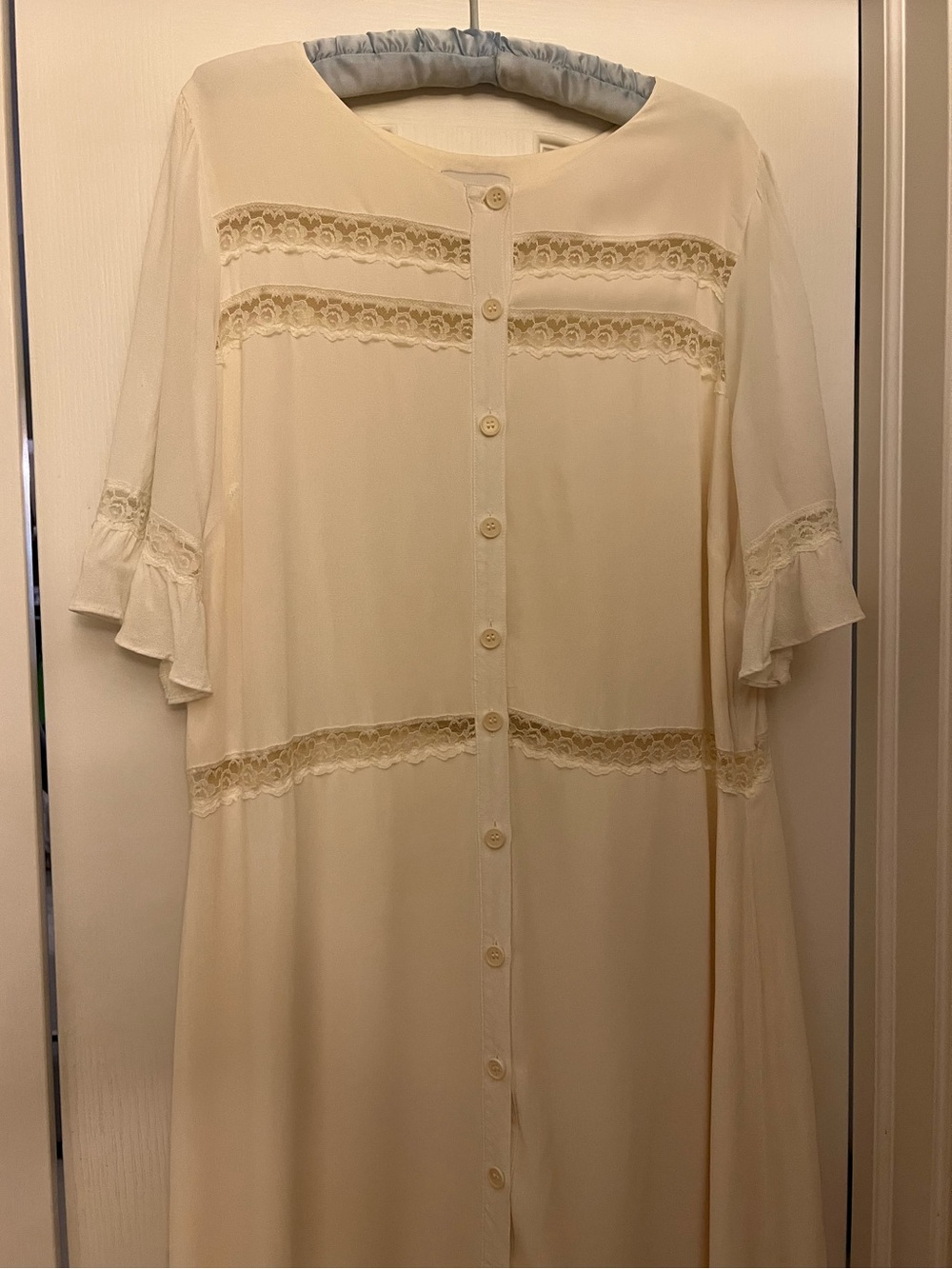 Reformation Cream Lace-Trim Button Front Dress - Picture 6 of 16